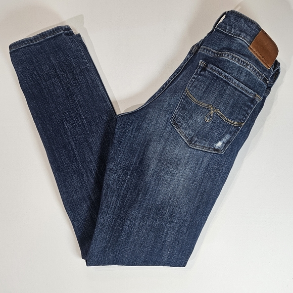 Lucky Brand Jeans Womens Size 2 Lolita Skinny Dark Wash Distressed‎ Skinny Denim - Picture 2 of 9